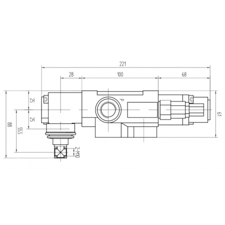 ROZDZIELACZ HYDR. 2 SEKCJE 40L 2x ZATRZASK DWUSTRONNY